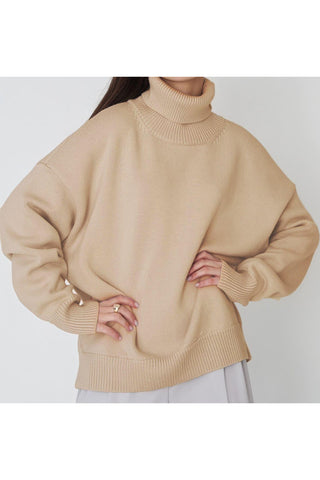 Angela Turtle Neck Dropped Shoulder Sweater, Multiple Colors - SwagglyLife Home & Fashion