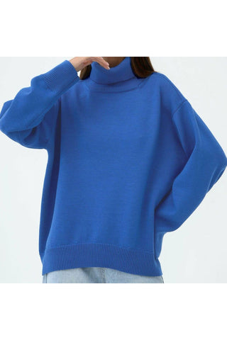 Angela Turtle Neck Dropped Shoulder Sweater, Multiple Colors - SwagglyLife Home & Fashion