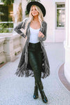 Angie Fringe Detail Long Sleeve Cardigan - SwagglyLife Home & Fashion