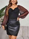 Angie Plus Size Sweetheart Neck Balloon Sleeve Blouse - SwagglyLife Home & Fashion
