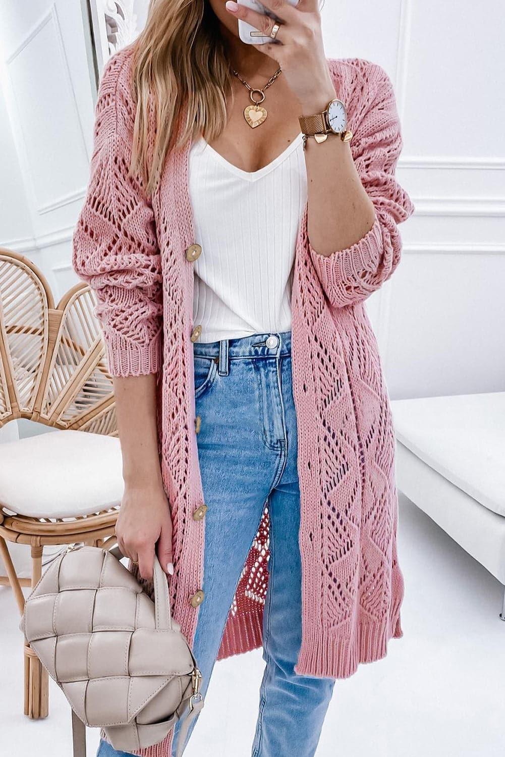 Aria V-Neck Long Sleeve Cardigan, 3 Colors - SwagglyLife Home & Fashion