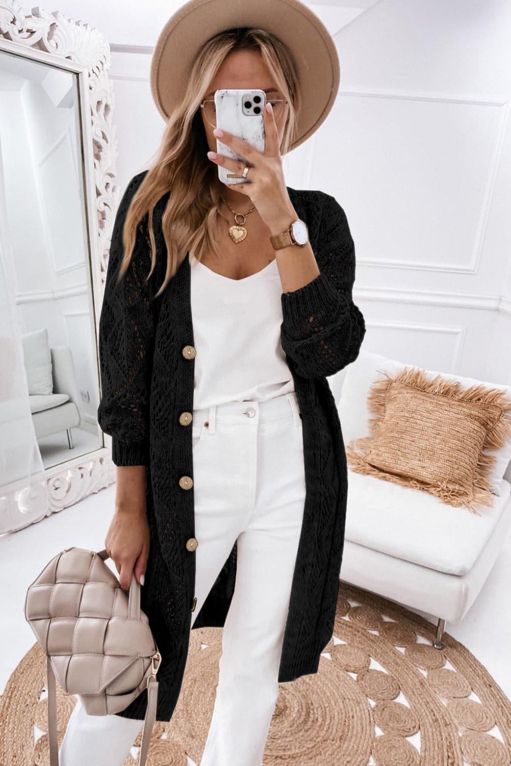 Aria V-Neck Long Sleeve Cardigan, 3 Colors - SwagglyLife Home & Fashion
