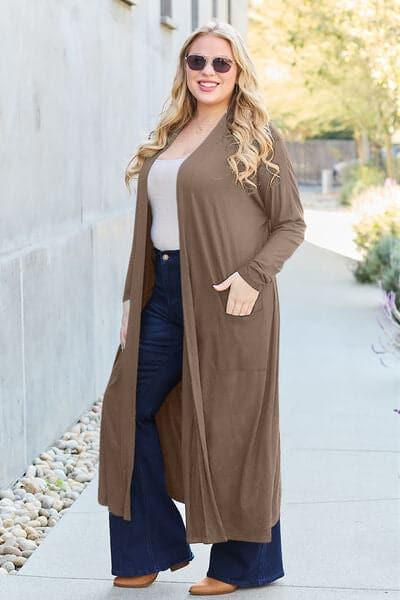 Basic Bae Full Size Open Front Long Sleeve Cover Up - SwagglyLife Home & Fashion