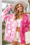 BiBi Leopard Open Front Contrast Cardigan - SwagglyLife Home & Fashion