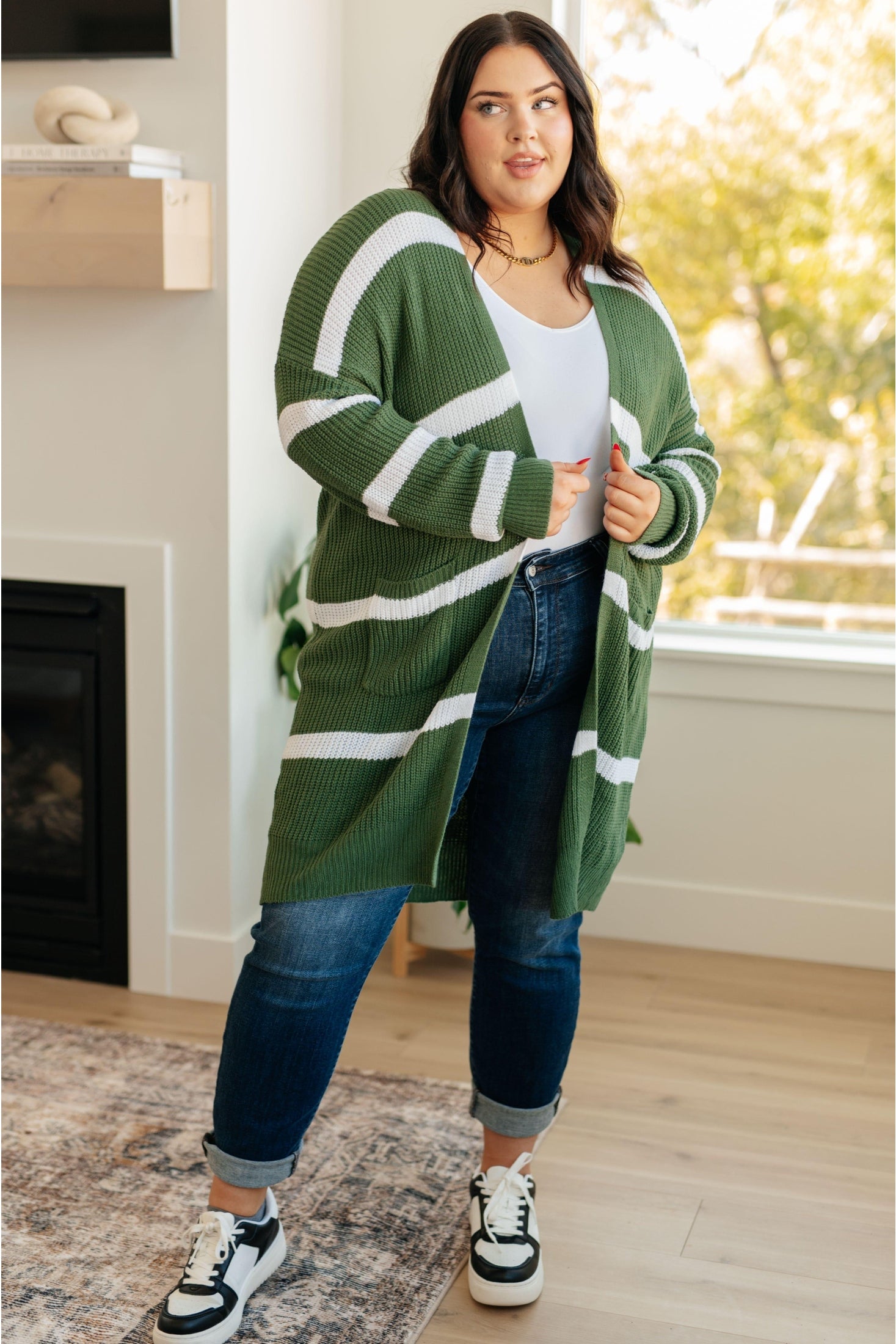 Brighter is Better Striped Cardigan in Green - SwagglyLife Home & Fashion