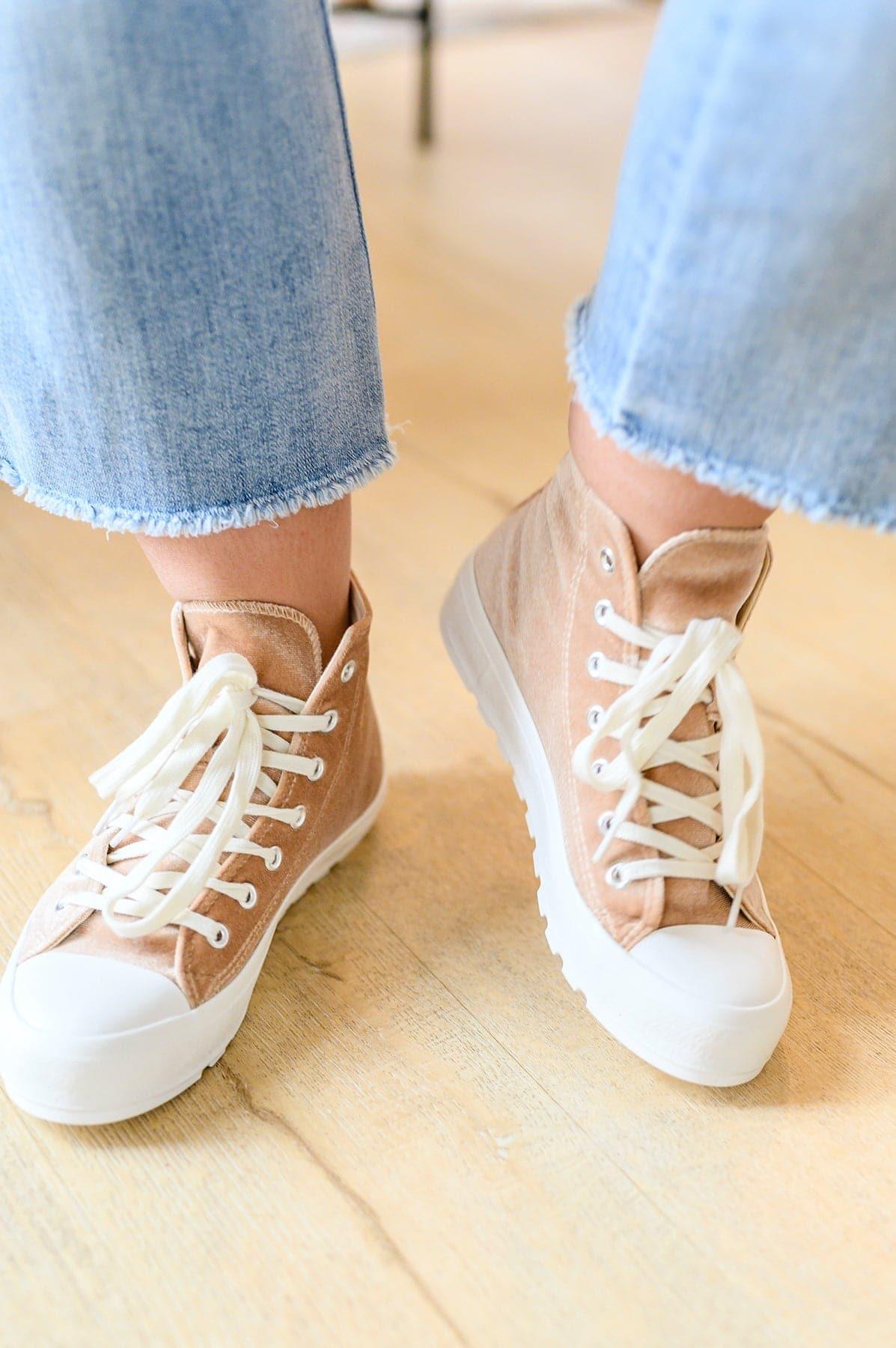 CORKYS Run Me Down Velvet High Tops in Tan - SwagglyLife Home & Fashion