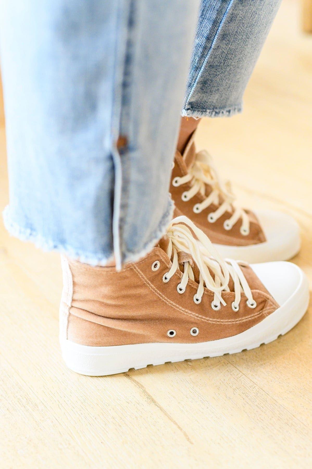 CORKYS Run Me Down Velvet High Tops in Tan - SwagglyLife Home & Fashion