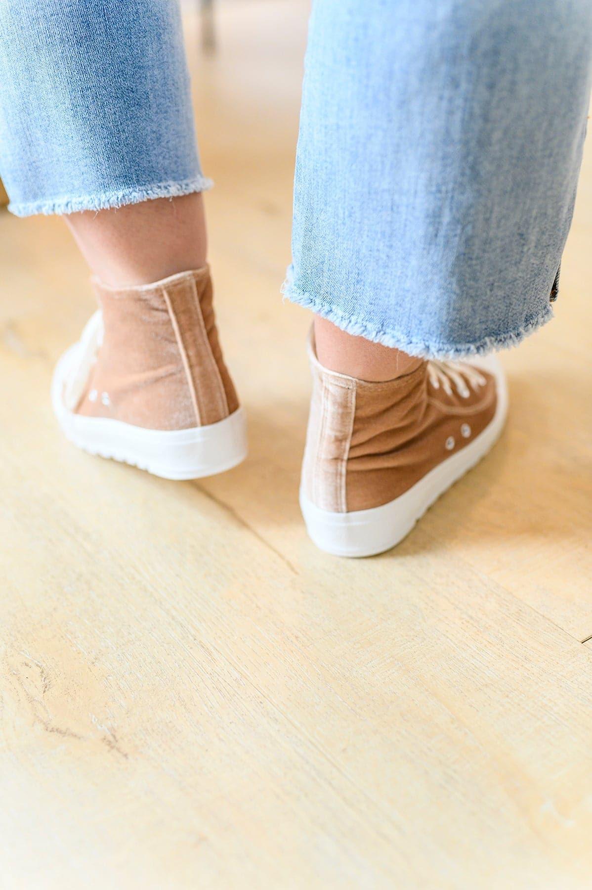 CORKYS Run Me Down Velvet High Tops in Tan - SwagglyLife Home & Fashion