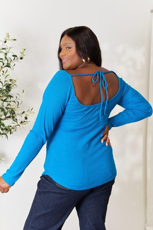 Culture Code Full Size Ribbed Sweetheart Neck Knit Top - SwagglyLife Home & Fashion