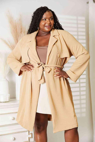 Culture Code Tied Trench Coat with Pockets - SwagglyLife Home & Fashion