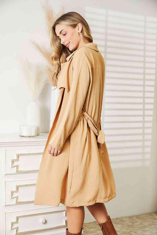 Culture Code Tied Trench Coat with Pockets - SwagglyLife Home & Fashion