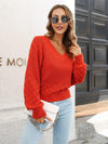 Dana V-Neck Long Sleeve Sweater, Multiple Colors - SwagglyLife Home & Fashion