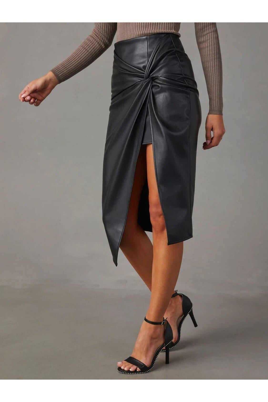 Delilah Twist Detail High Waist Skirt - SwagglyLife Home & Fashion