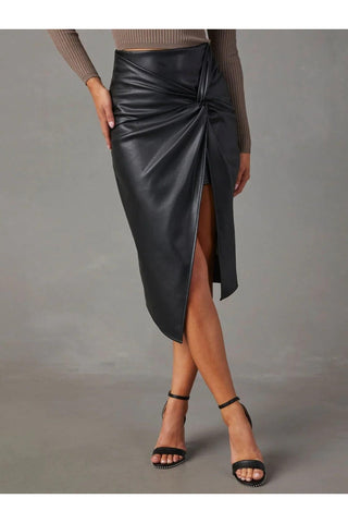 Delilah Twist Detail High Waist Skirt - SwagglyLife Home & Fashion