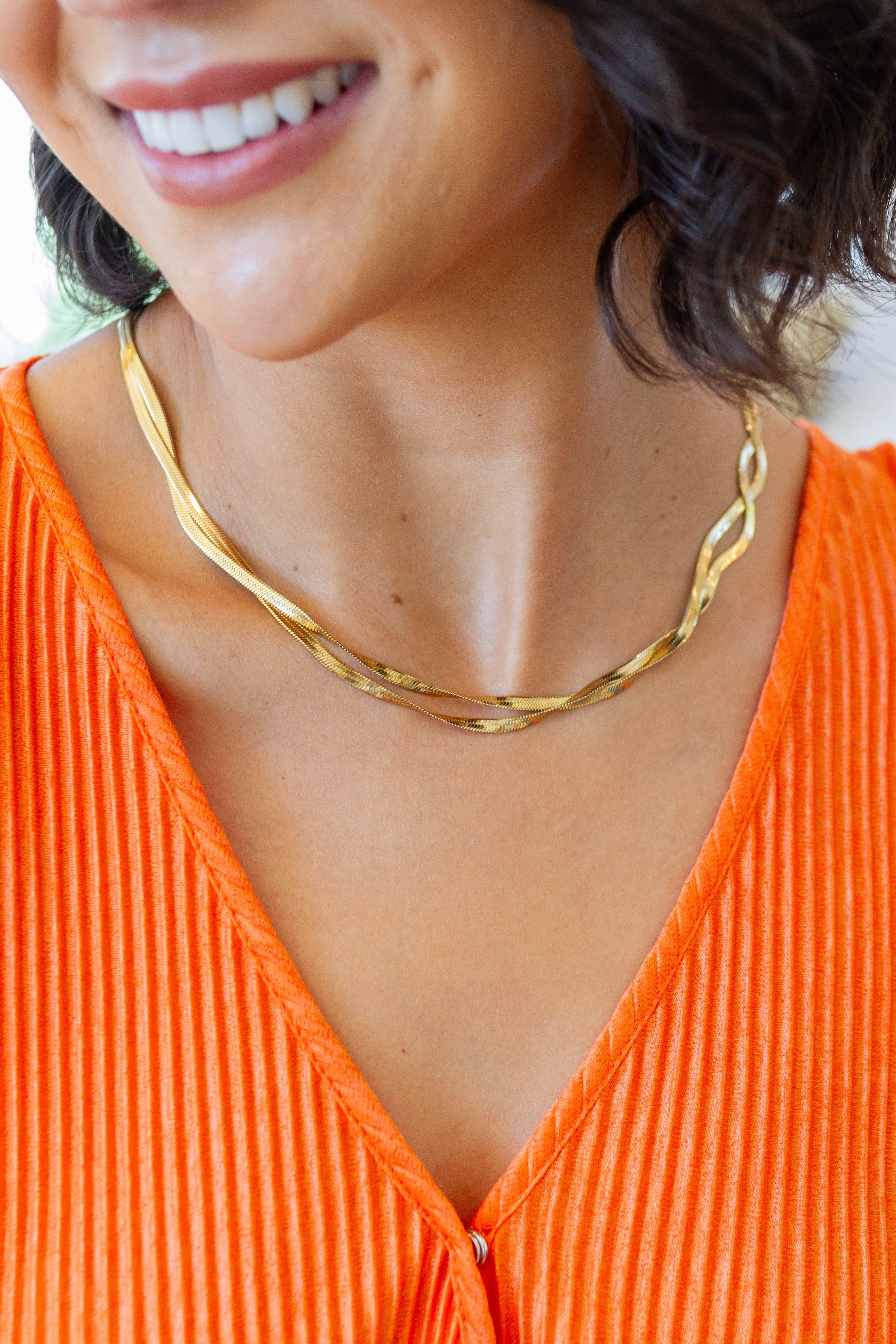 Don't Get it Twisted Herringbone Twist Necklace - SwagglyLife Home & Fashion