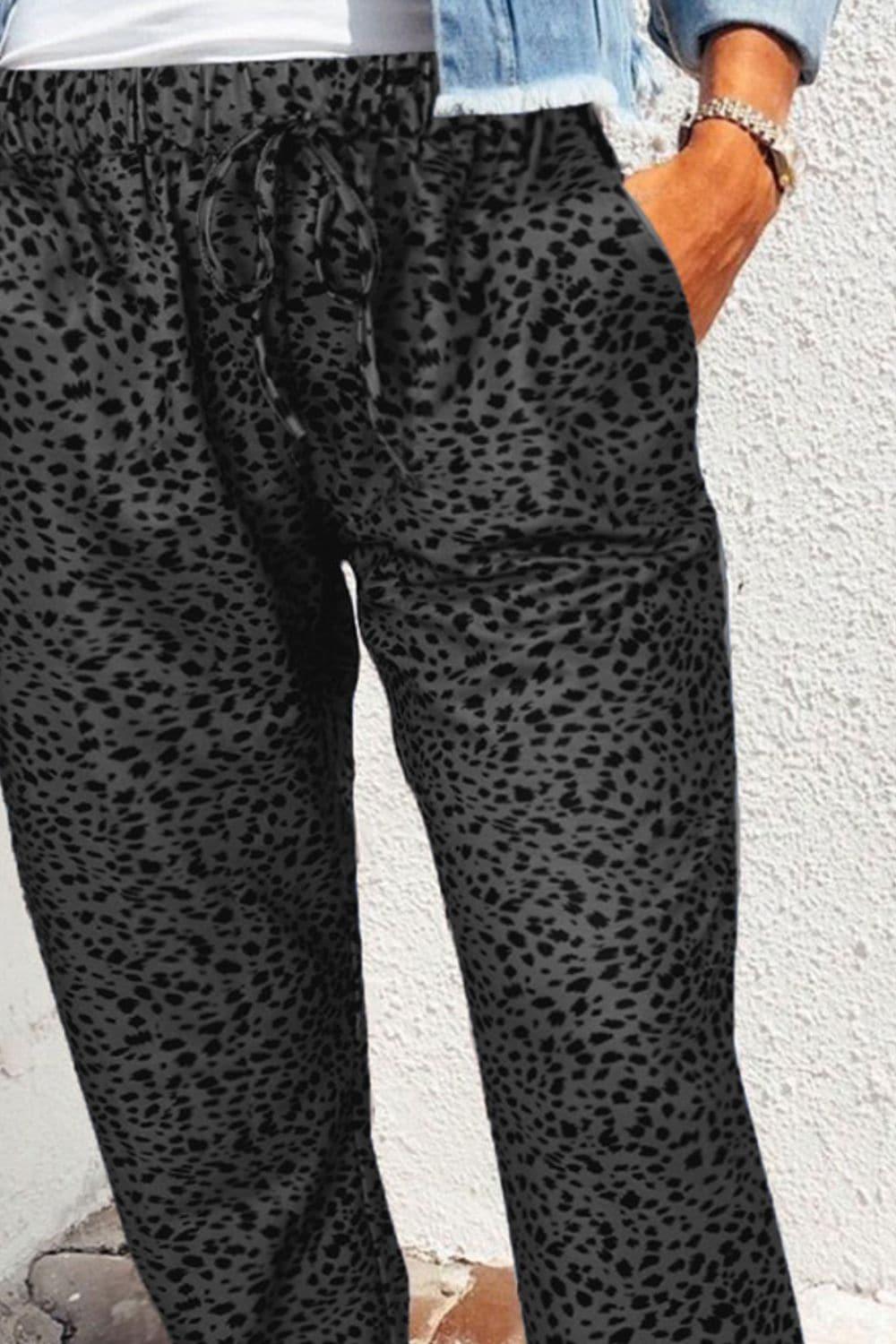 Double Take Leopard Print Joggers with Pockets, 5 Colors - SwagglyLife Home & Fashion