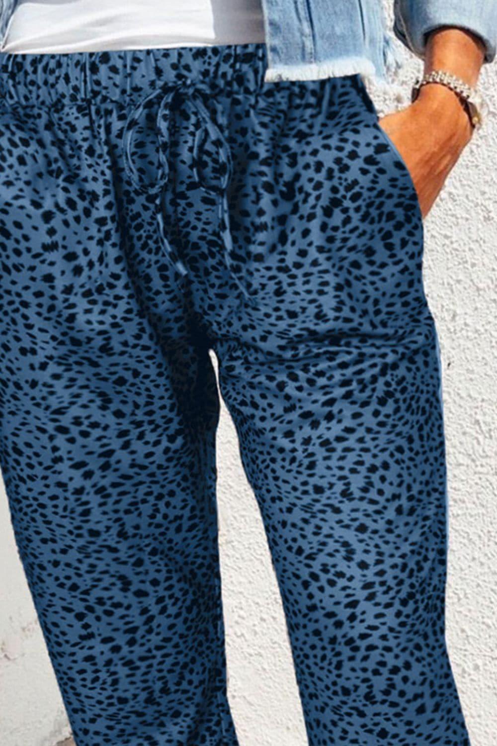Double Take Leopard Print Joggers with Pockets, 5 Colors - SwagglyLife Home & Fashion