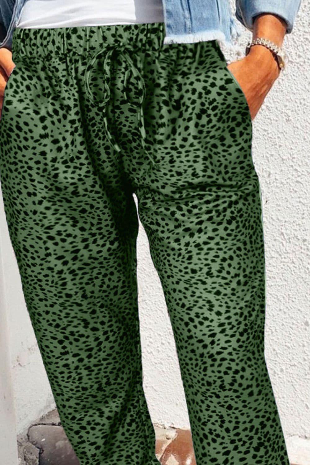 Double Take Leopard Print Joggers with Pockets, 5 Colors - SwagglyLife Home & Fashion