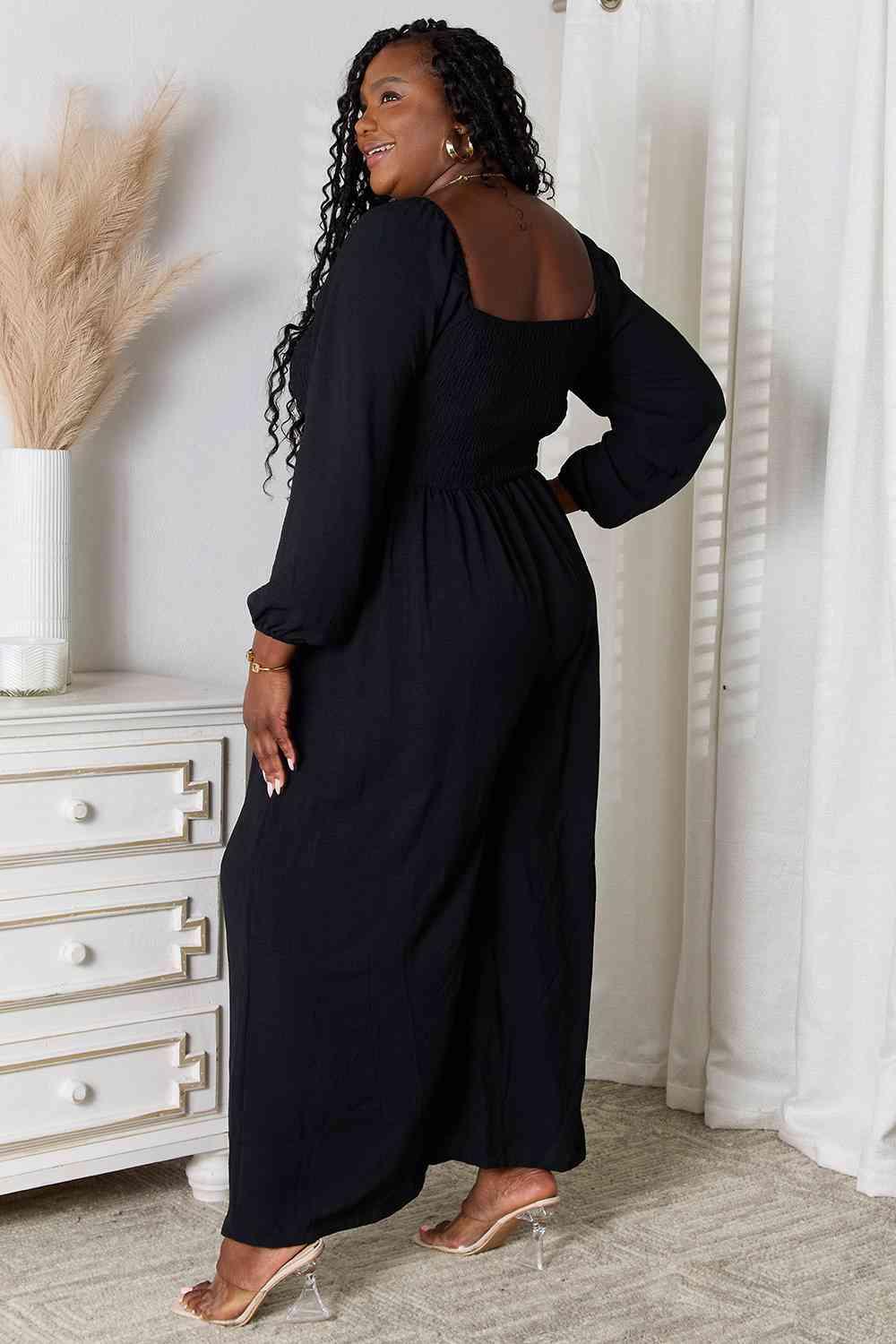 Double Take Square Neck Jumpsuit with Pockets - SwagglyLife Home & Fashion