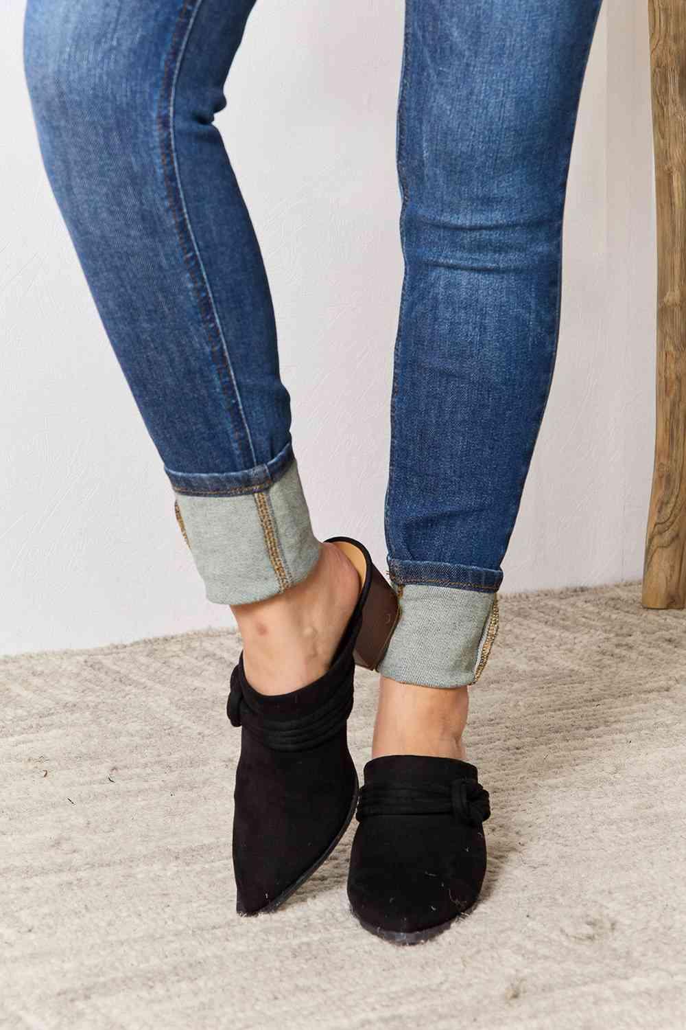 East Lion Corp Pointed-Toe Braided Trim Mules - SwagglyLife Home & Fashion