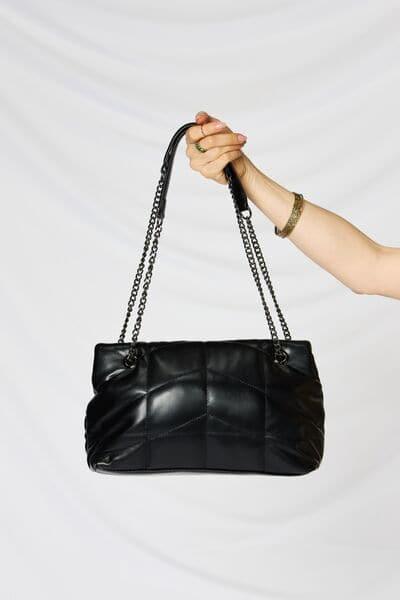 SHOMICO PU Leather Chain Handbag - SwagglyLife Home & Fashion