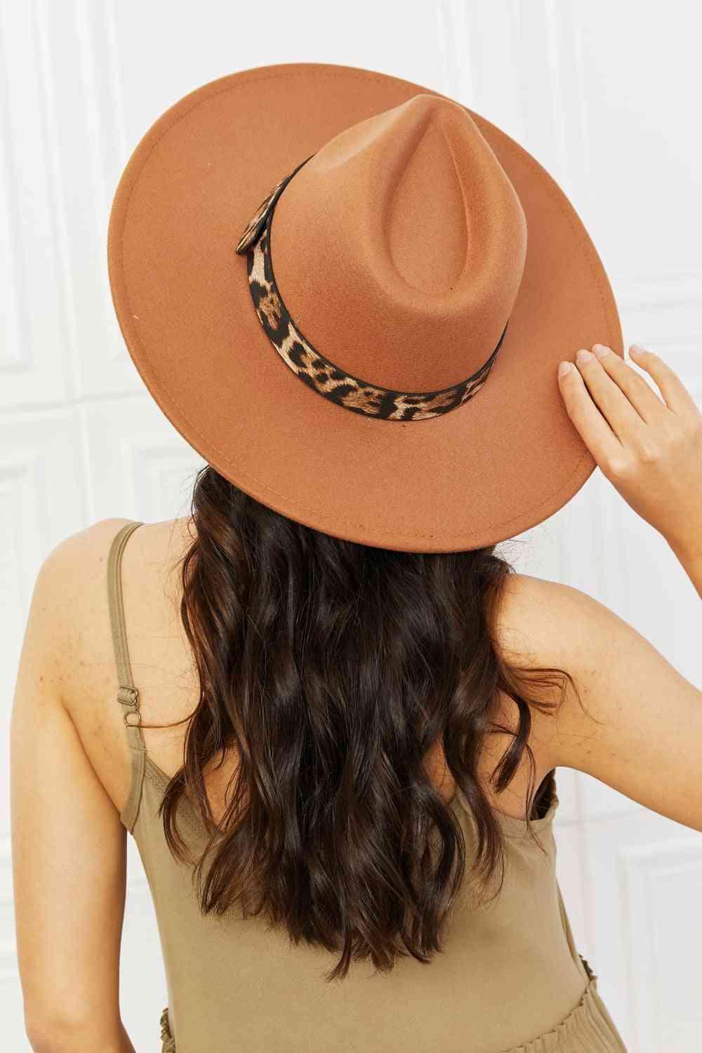 Fame In The Wild Leopard Detail Fedora Hat - SwagglyLife Home & Fashion