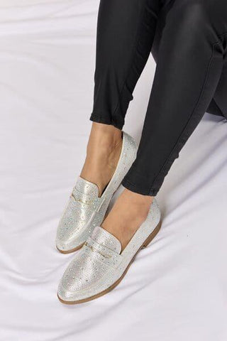 Forever Link Rhinestone Point Toe Loafers - SwagglyLife Home & Fashion