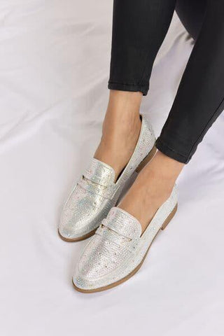 Forever Link Rhinestone Point Toe Loafers - SwagglyLife Home & Fashion