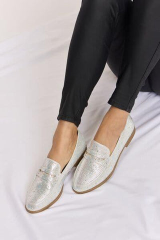 Forever Link Rhinestone Point Toe Loafers - SwagglyLife Home & Fashion