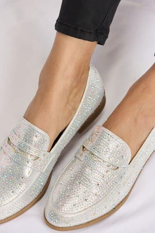 Forever Link Rhinestone Point Toe Loafers - SwagglyLife Home & Fashion