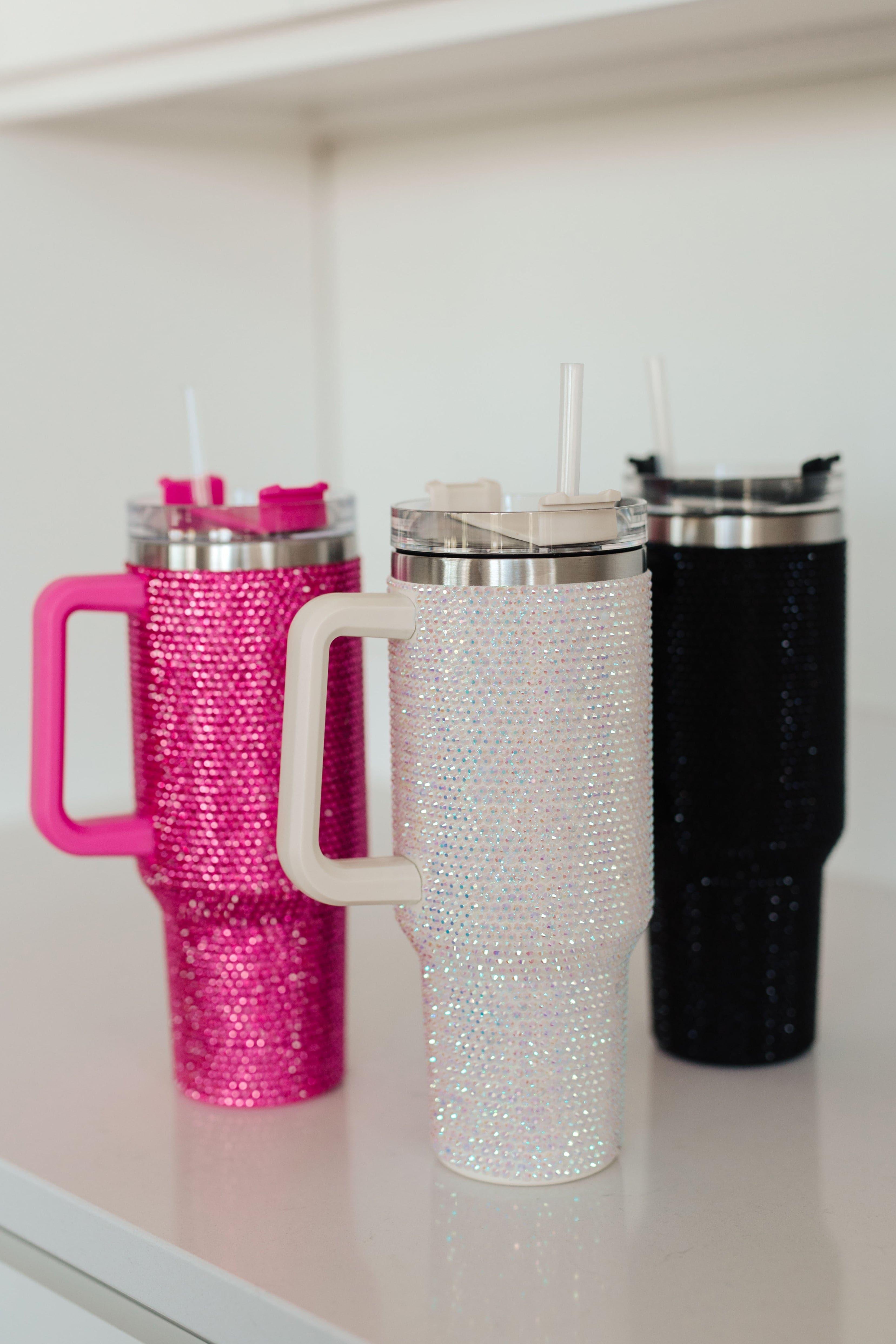 Glam Girl 40 oz Rhinestone Tumbler in Black - SwagglyLife Home & Fashion