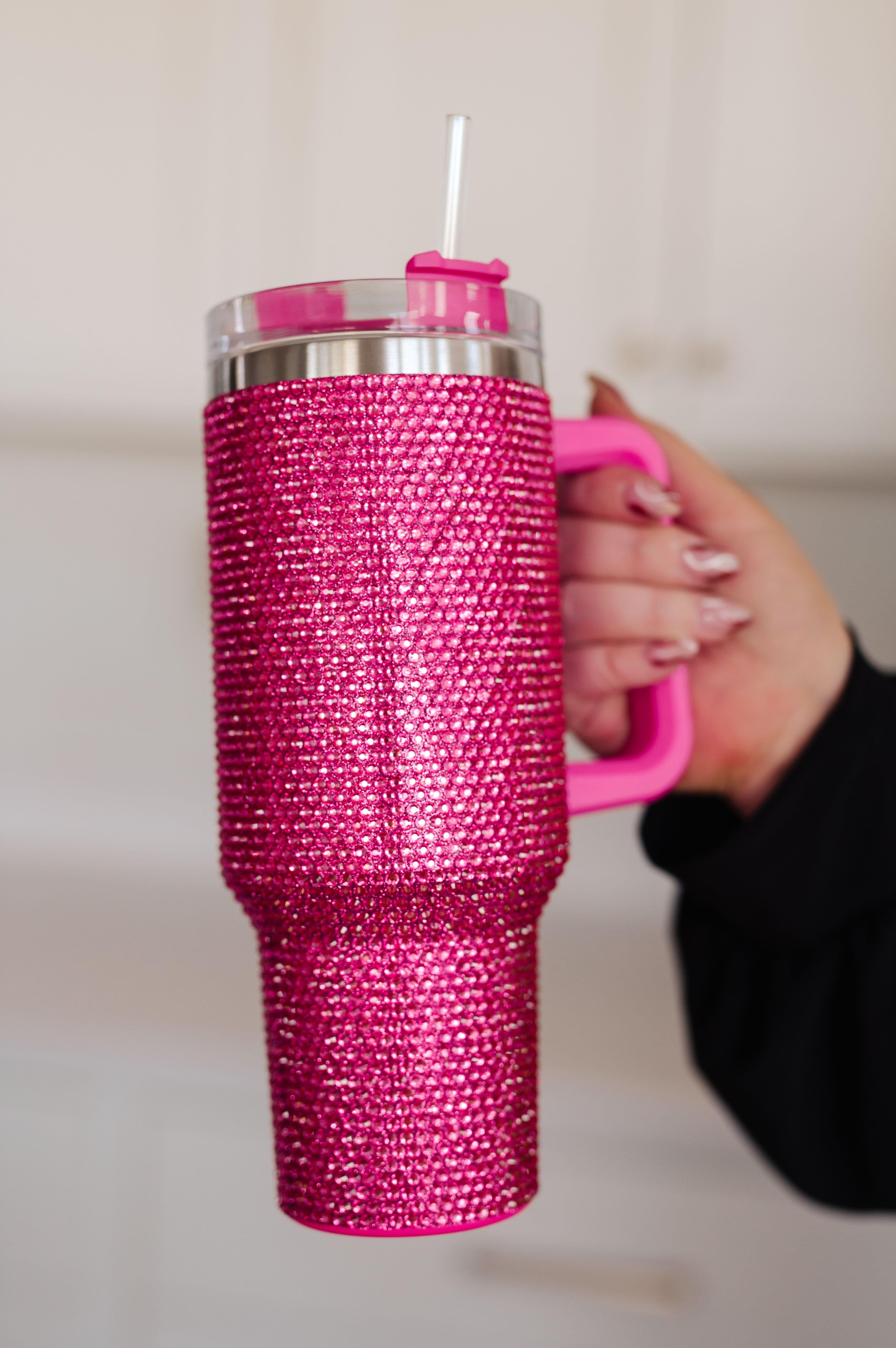 Glam Girl 40 oz Rhinestone Tumbler in PInk - SwagglyLife Home & Fashion