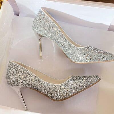 Glittered Stiletto Heel Pumps - SwagglyLife Home & Fashion