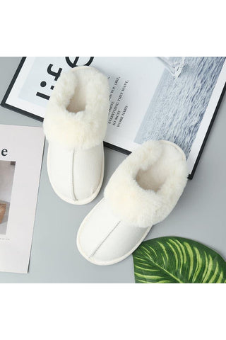 Faux Suede Center Seam Slippers - SwagglyLife Home & Fashion