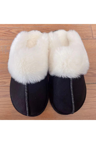 Faux Suede Center Seam Slippers - SwagglyLife Home & Fashion