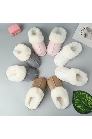 Faux Suede Center Seam Slippers - SwagglyLife Home & Fashion