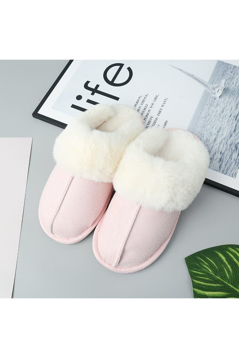 Faux Suede Center Seam Slippers - SwagglyLife Home & Fashion