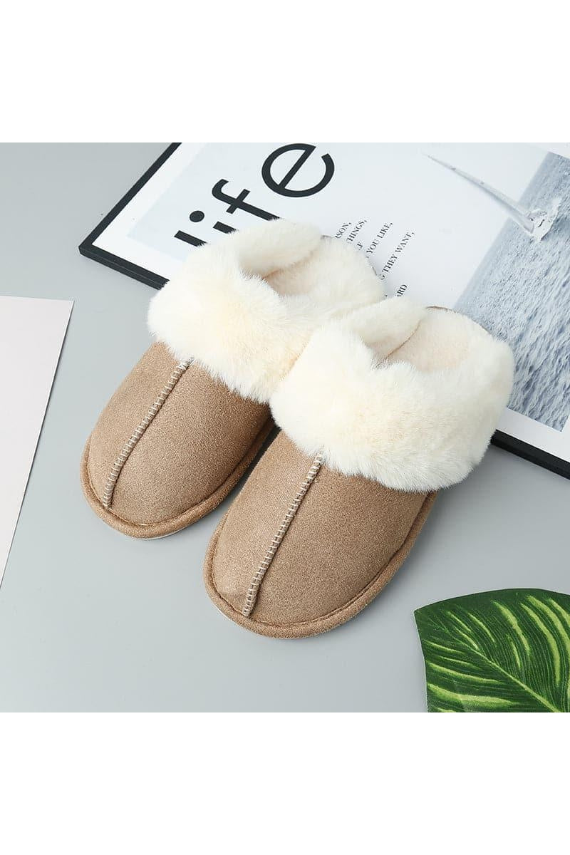 Faux Suede Center Seam Slippers - SwagglyLife Home & Fashion