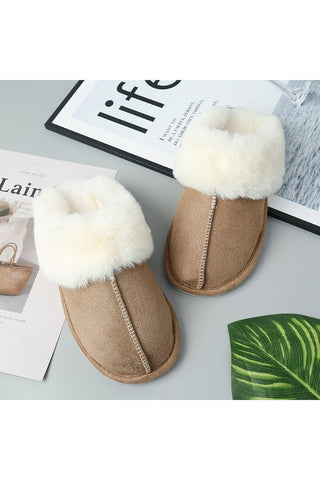 Faux Suede Center Seam Slippers - SwagglyLife Home & Fashion