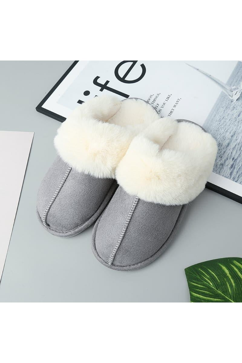 Faux Suede Center Seam Slippers - SwagglyLife Home & Fashion