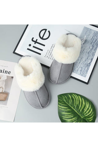 Faux Suede Center Seam Slippers - SwagglyLife Home & Fashion