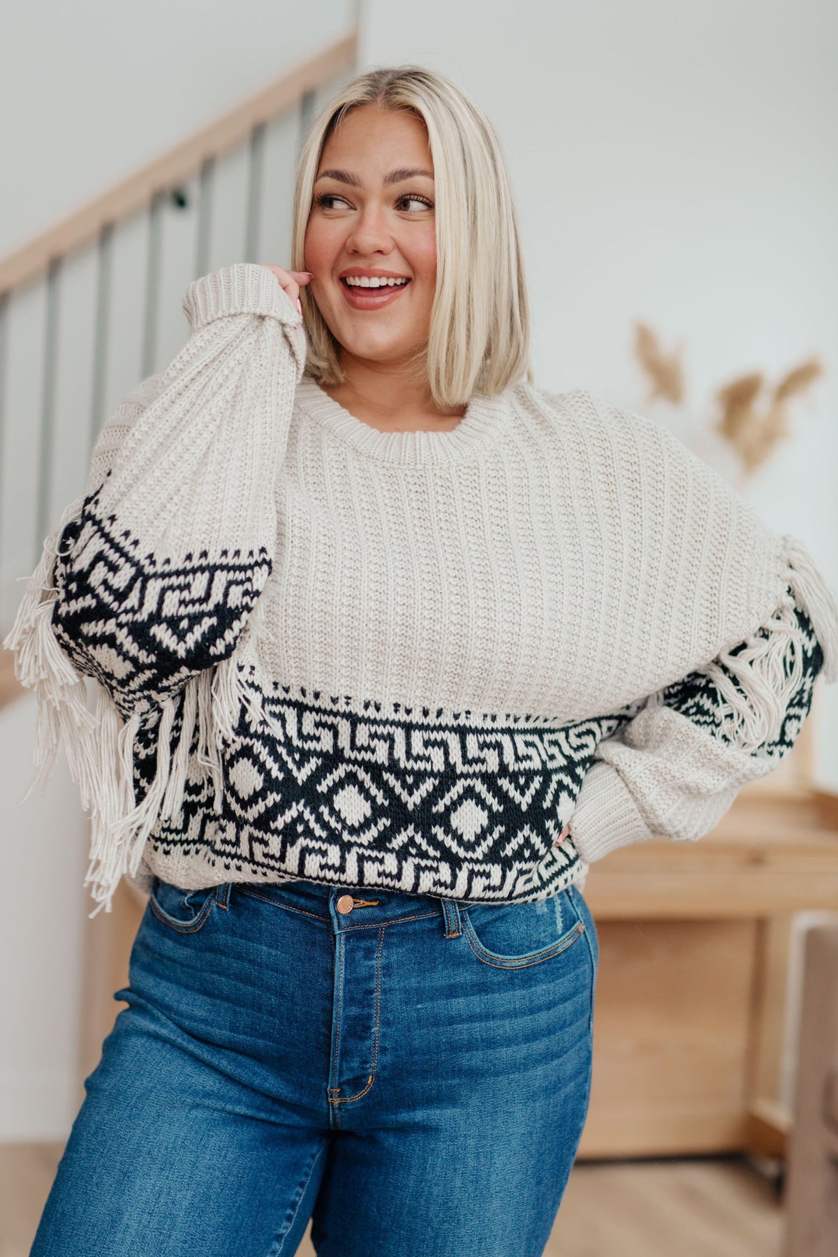 Don't Waver Fringe Detail Sweater - SwagglyLife Home & Fashion