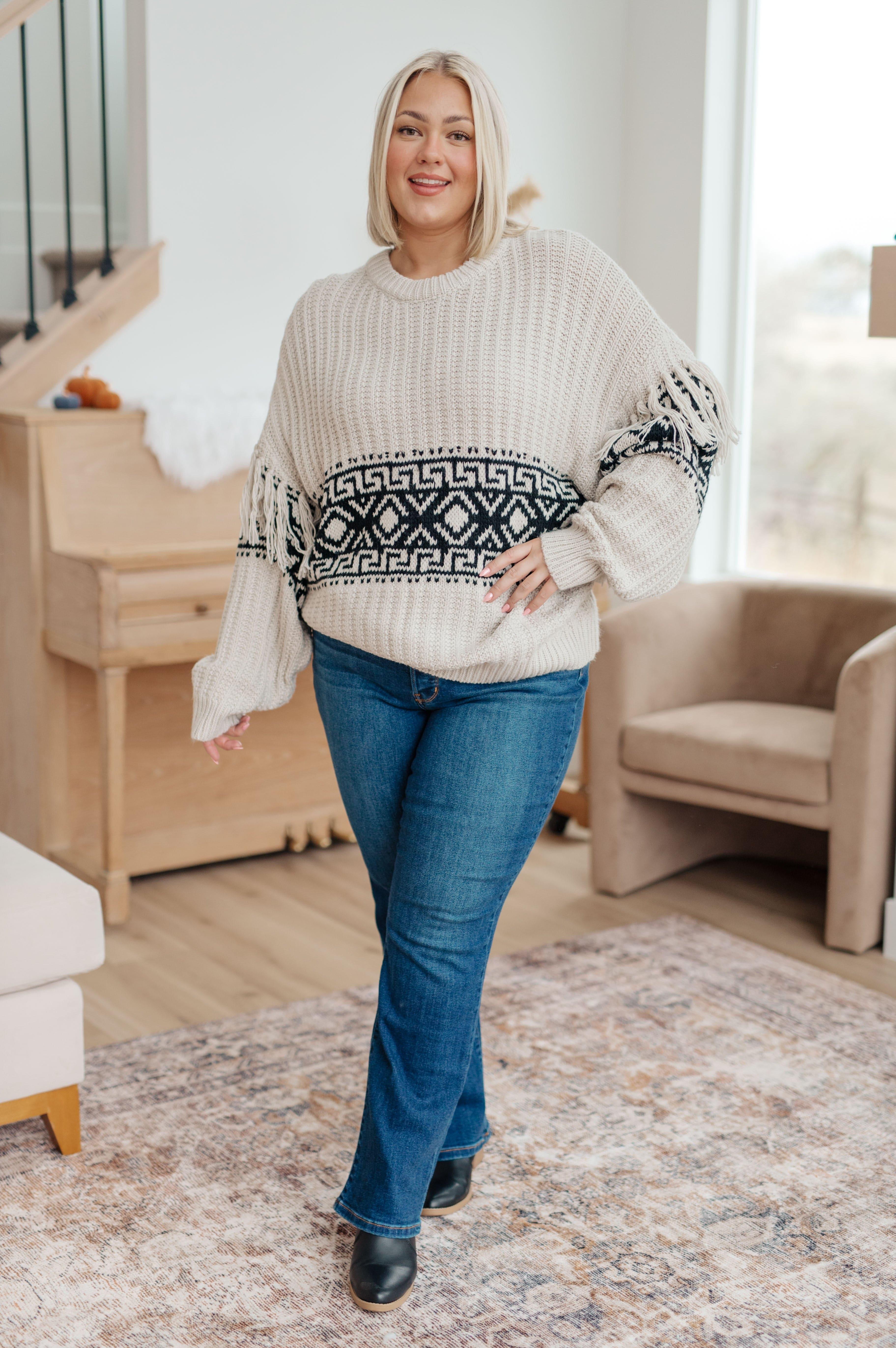 Don't Waver Fringe Detail Sweater - SwagglyLife Home & Fashion