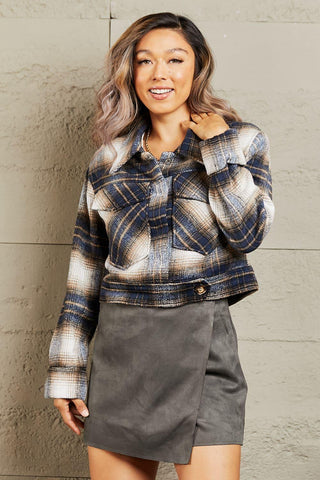 HYFVE Put In Work Semi Cropped Plaid Shacket - SwagglyLife Home & Fashion