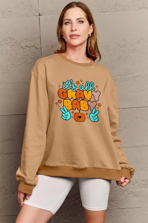 IT'S ALL GRAVY BABY Long Sleeve Sweatshirt - SwagglyLife Home & Fashion