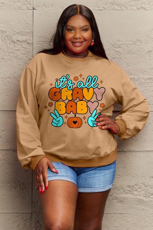 IT'S ALL GRAVY BABY Long Sleeve Sweatshirt - SwagglyLife Home & Fashion