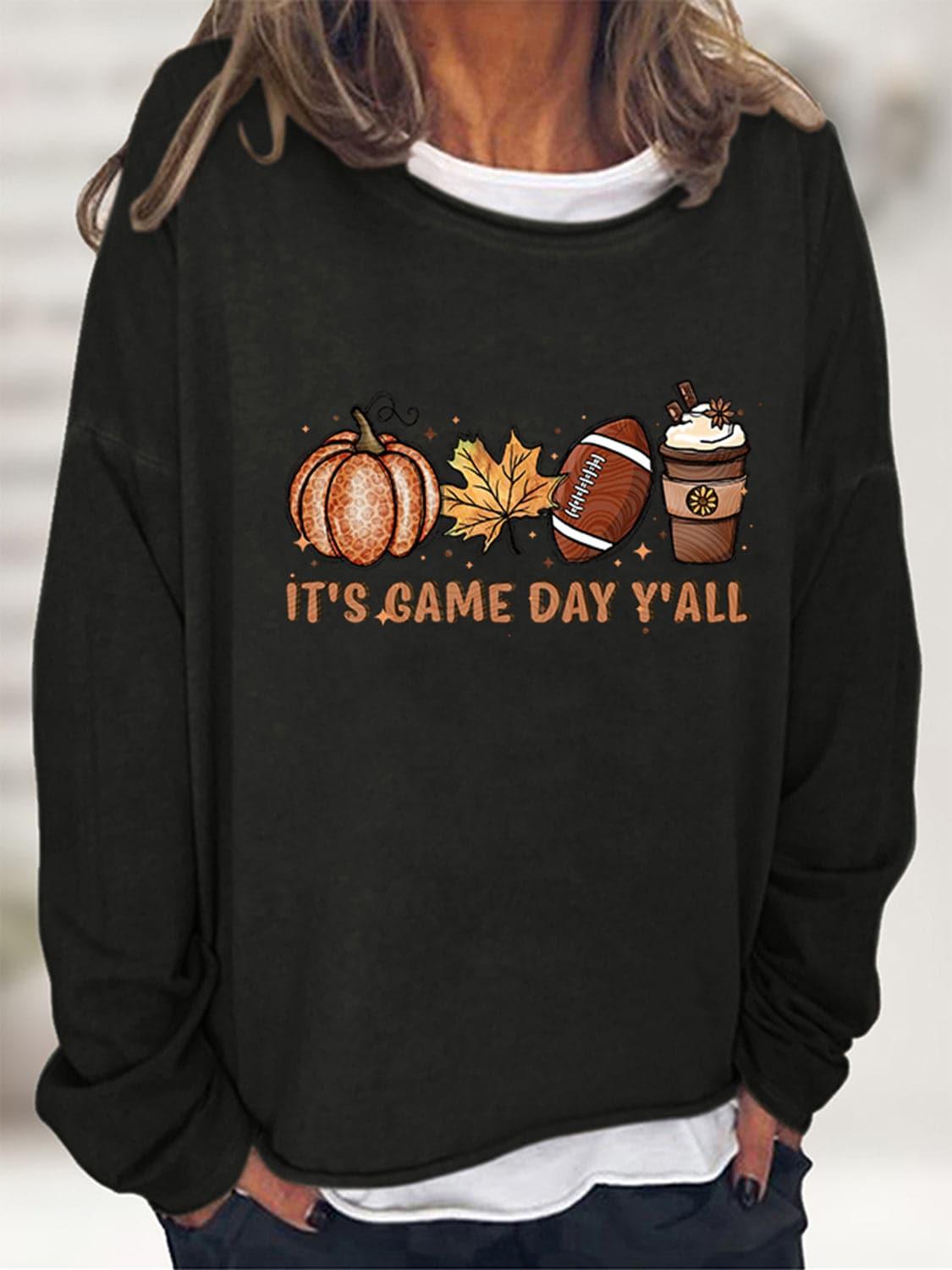 IT'S GAME DAY Y'ALL Graphic Sweatshirt, 5 Colors - SwagglyLife Home & Fashion