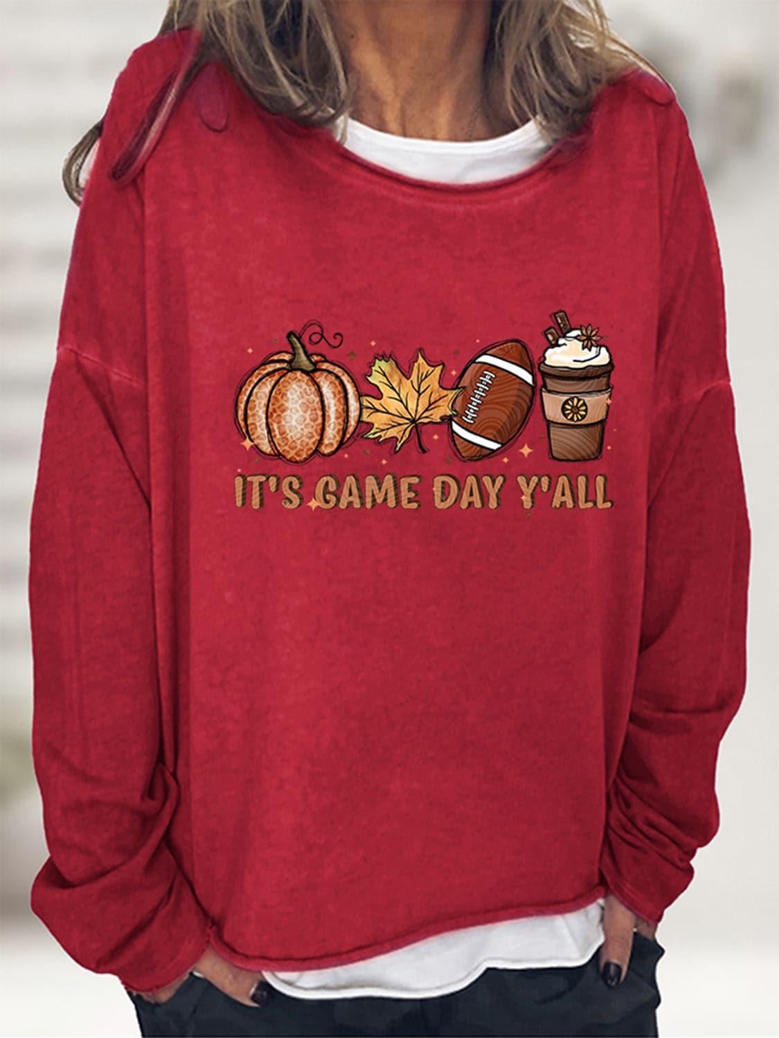IT'S GAME DAY Y'ALL Graphic Sweatshirt, 5 Colors - SwagglyLife Home & Fashion
