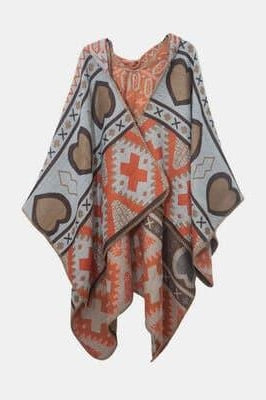 Jacquard Pattern Hooded Shawl - SwagglyLife Home & Fashion