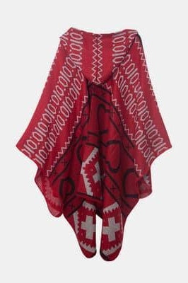 Jacquard Pattern Hooded Shawl - SwagglyLife Home & Fashion